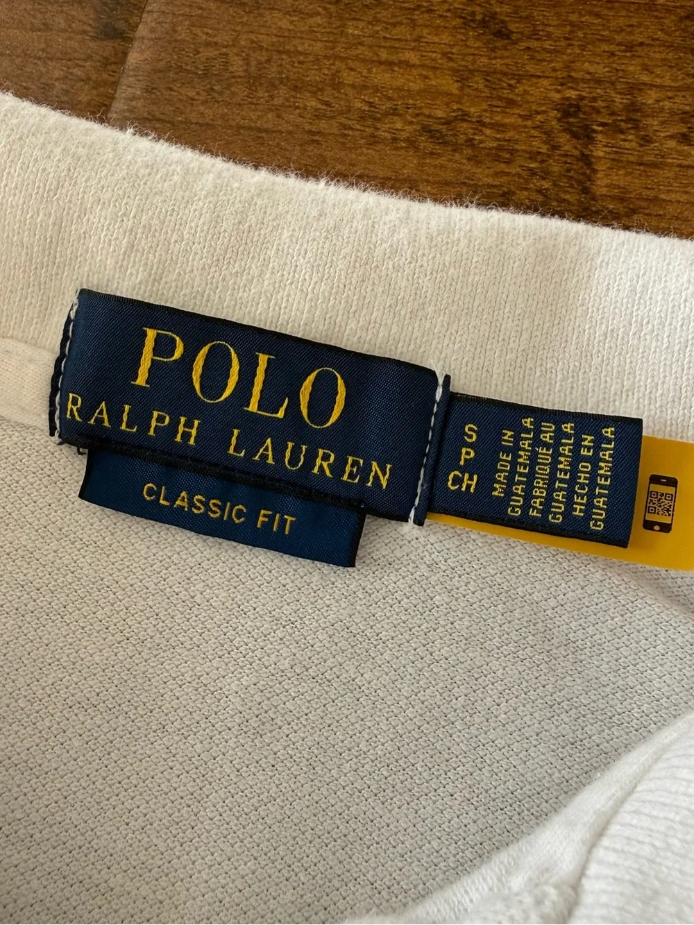 Ralph Lauren White Polo with Navy Pony Logo